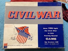 CIVIL WAR, VINTAGE 1961 AVALON HILL GAME, AS IS/ FREE POSTAGE!!!!