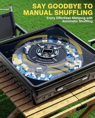 *Open Box* Portable Mahjong Set w/ Automatic Shuffling Table, 144 Magnetic Tiles