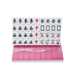 Traditional Chinese Mahjong Game Set 144 + 2 Spares Pink