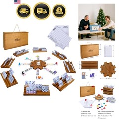Mexican Train Dominoes Set with 8 Holders, Double 12 Dominos Set for Adults, …