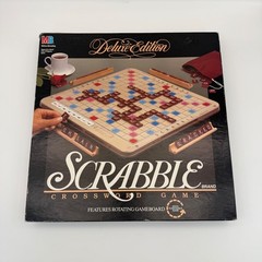 Vintage 1989 Scrabble Deluxe Edition Board Game Rotating Turntable 100% Complete