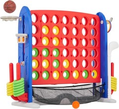 Giant 4-in-1 Connect Game Set Jumbo Outdoor Fun with Mini Basketball for Kids