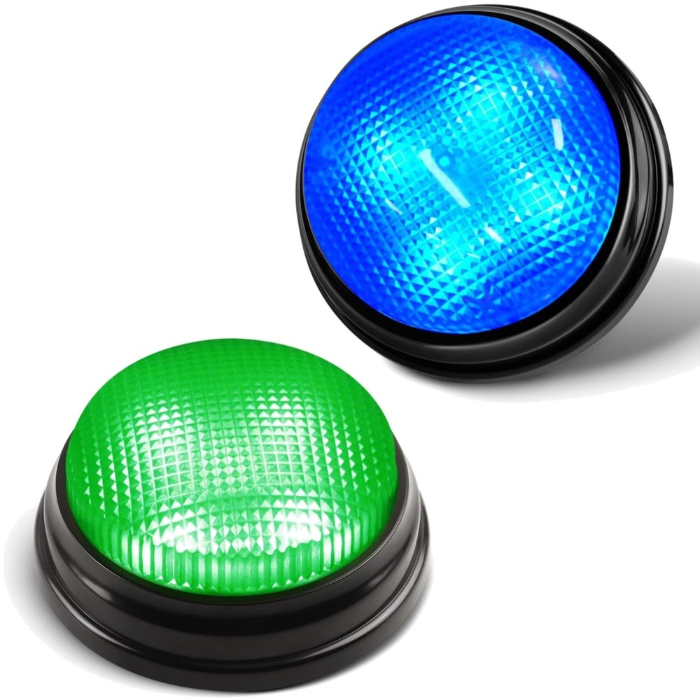 Pack Game Buzzers, 4-LEDs, Unique Sounds, Portable Trivia Game
