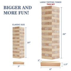 Giant Tumble Tower Family Games for Kids and Adults 60 Blocks New Zealand Pin…