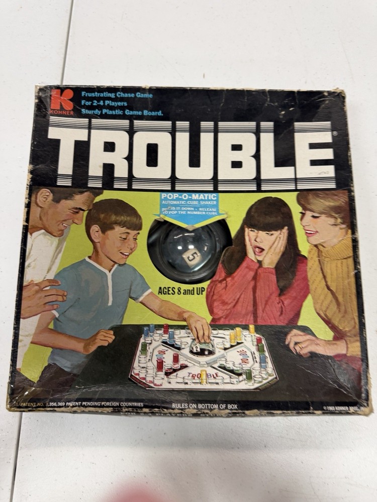 1965 Kohner Trouble Pop-O-Matic Board Game Complete No. 310 Complete