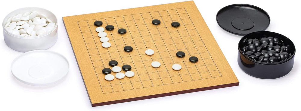 Beechwood Veneer (0.4-Inch) Etched Beginner’S Reversible 9X9/13X13 Go Game Set B