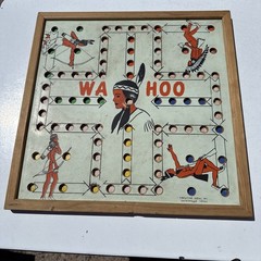 Vtg Wa-Hoo Wahoo Game Board Creative Designs Texas Indian Western Framed Checker