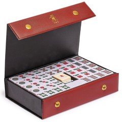 Yellow Mountain Imports Chinese Mahjong Set – 9.5 x 7.7 x 2.2 inches, Green
