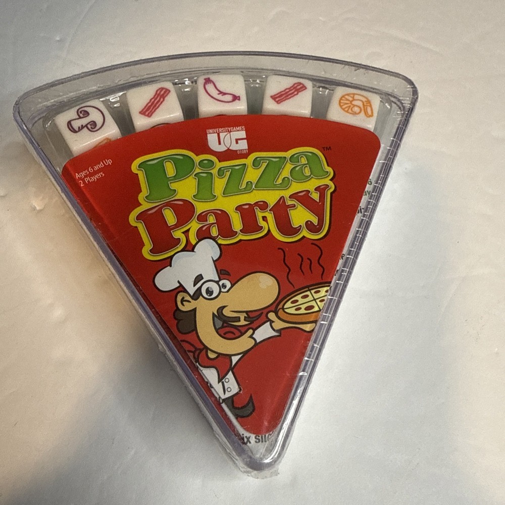 Pizza Party Dice Game For 2 Players Fun Family Entertainment Travel Friendly NEW