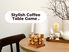 3D Wooden Tic Tac Toe Game Rustic Coffee Table Decor Family Gift Fun for All