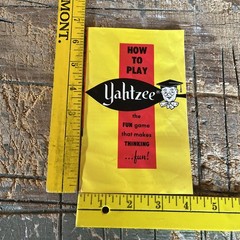 Vintage E.S. Lowe Co. Yahtzee Instruction Manual Pamphlet 1972 Manual Only