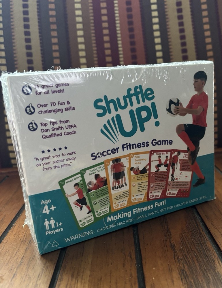 Shuffle Up! Soccer Fitness Game, 70 Skills, 14 Games-New