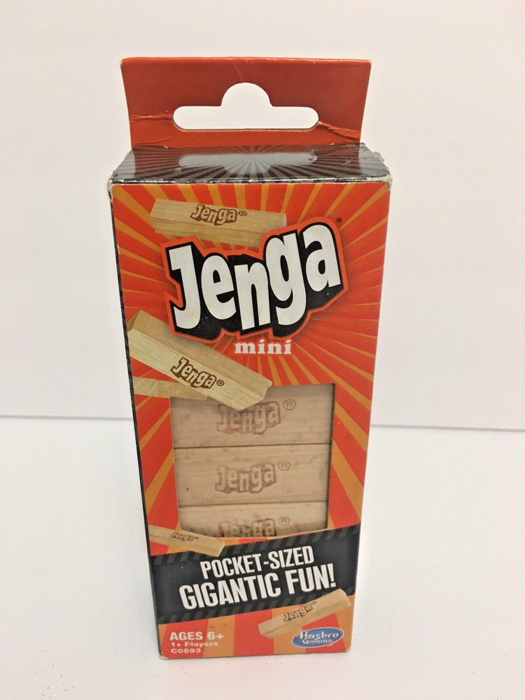 Jenga 6″ Mini Game Hardwood Blocks Pocket-Sized Family Party Hasbro – Wood Toy