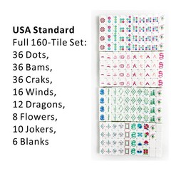 NEW! Vibrant Layered Mahjong Tiles – American Set 160 Tiles – Hot Pink Magenta