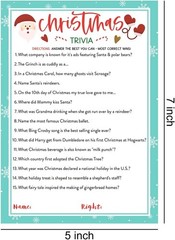 Christmas Trivia Game Cards 63 Pcs Guessing Activity 3 Themes