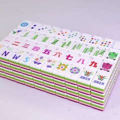 Rose red acrylic 160 American mahjong engraved tiles home gift set