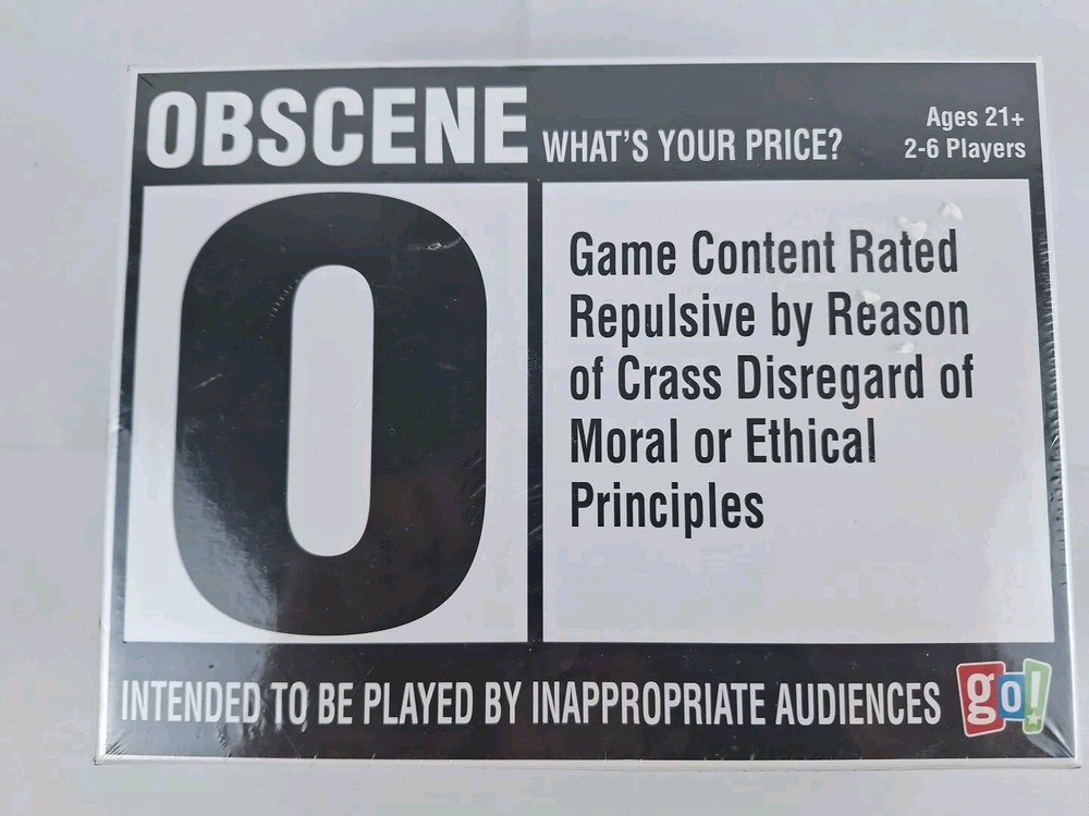 Obscene What’s Your Price? Card Game Night by Go! Ages 21+ 2-6 Players Adult New