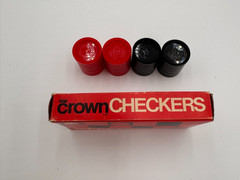 Vintage Whitman Brand Crown Checkers (1969) 24 Piece Plastic Red and Black, NEW