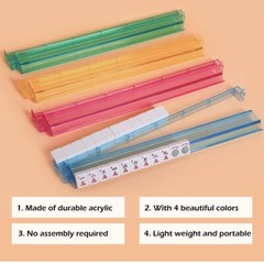 Modern Mahjong Racks with Built-in Pushers – Multicolor Acrylic – Set of 4