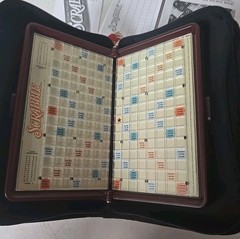 Travel Scrabble Zipper Case Word Game Hasbro Portable To Go Complete