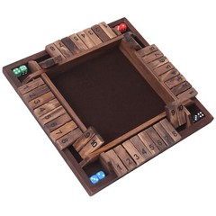 4-Player 10 Number Shut The Box Dice Game. Family Party Porch Pub Bar Board Game