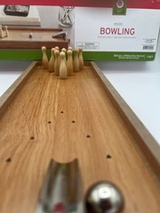 Mini Bowling Family Game Set Easy Pin Reset In Box – Desktop – Travel Size