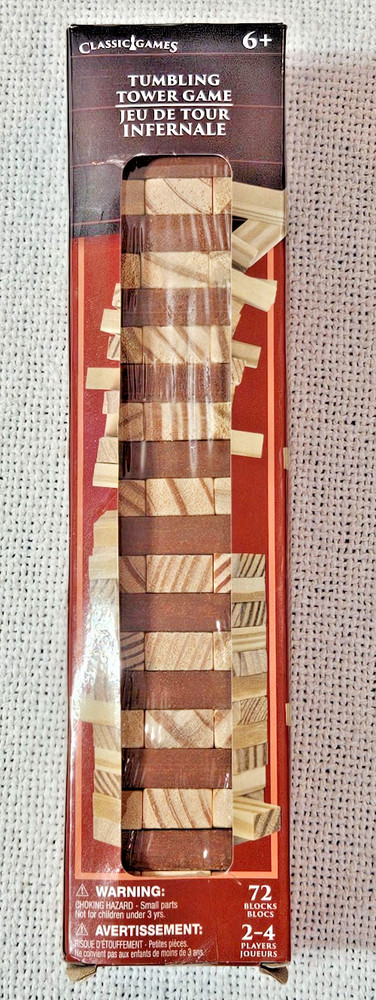 Classic Game Mini Wooden Blocks Tumbling Game 72 Pc Crafts Or Playing New Sealed