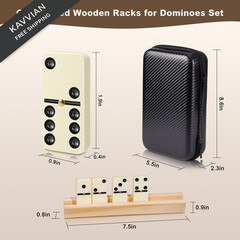 MeetYr Life Dominos Set for Adults 28 with 4 Compact, Black and White