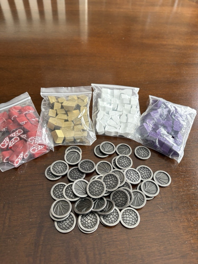 Wyrmspan Upgrade Pack From Stonemaier Games Metal Coins Wooden Pieces Complete