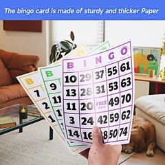 50-Pack EZ Reader Jumbo Bingo Cards for Bingo Game/Large Multicolor Bingo Sheets