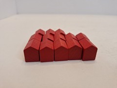 Monopoly Deluxe Anniversary 1985 Edition Red Wood Hotel Replacement Part 13 pcs
