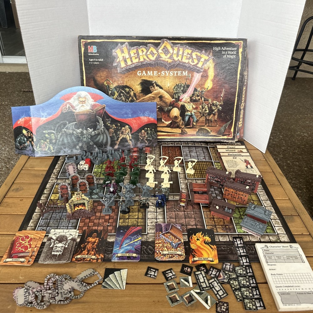 Vintage Hero Quest Board Game System 1401 Milton Bradley 1989/1990 Incomplete