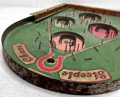 1934 Lindstrom Steeplechase Bagatelle Horse Race Game Wooden Pinboard