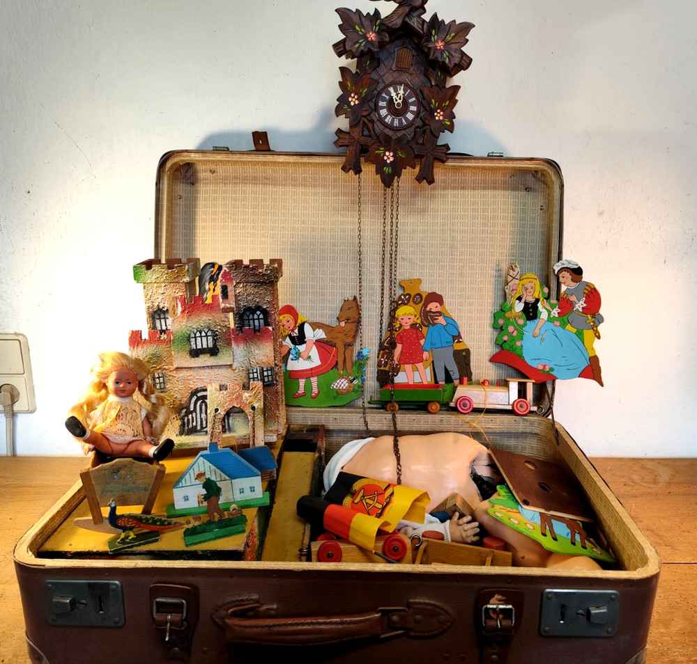 Toy Suitcase Doll Cuckoo Clock Castle Cradle Houses Village Animals Fairytale Wall Art