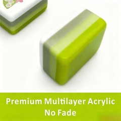 160 American Mahjong Tiles – 4-Layer Acrylic Engraved, Apple Green Theme Set