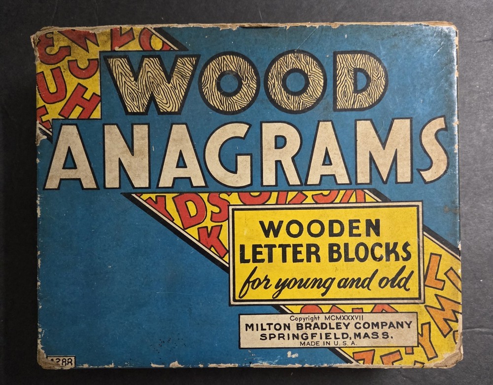 Anagrams And Letters With Wood Letters Vintage Milton Bradley No. 4288 1930’s 40