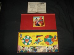 VINTAGE CALLING SUPERMAN NEWS REPORTING GAME 1954 TRANSOGRAM RARE AND COMPLETE