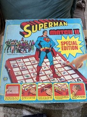 VTG SUPERMAN Match II Board Game – 1979 IDEAL Toys DC Comics Wonder Woman Batman
