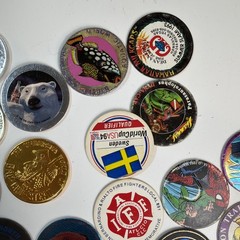 Lot Of 63 Pogs Slammers Solid Metal Plastic Cardboard Many Styles Big Value!!