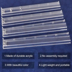 Compact Clear Acrylic Mahjong Rack & Pusher Combo – Set of 4 for Modern Games