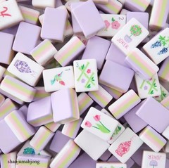 American Mahjong Game Set, 160 Lilac Acrylic Engraved Layered Mah Jong Tiles