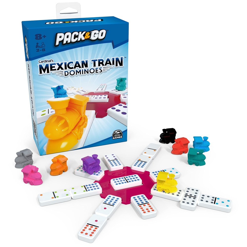 Spin Master Games Pack & Go Mexican Train Dominoes One Size Portable Game
