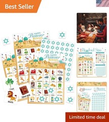 35 Pcs Passover Bingo Games 24 Players Pesach Bingo Cards Jewish Seder Matzo …