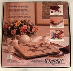 Scrabble Deluxe Edition 1989 MB No. 4034 Red Tiles Rotating Turntable Board Game