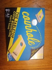 Hasbro Coinhole Game Tabletop Coin Bouncing Cornhole Party Quarter Drinking Game