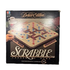 Milton Bradley 1989 #4034 Scrabble DLX Ed Board Game Complete Turntable EUC!