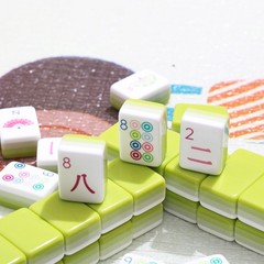 New vibrant layered mahjong tiles – American style 160 tiles – Green tea color