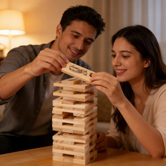 Lust Tower,48Pcs Super Naughty Block Tower Game,Fun Date Night Activities,Valent