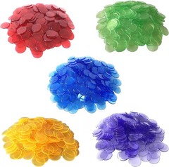 YH Poker 1000 Bingo Chips Markers Tokens – Plastic Discs Chip Mixed Color