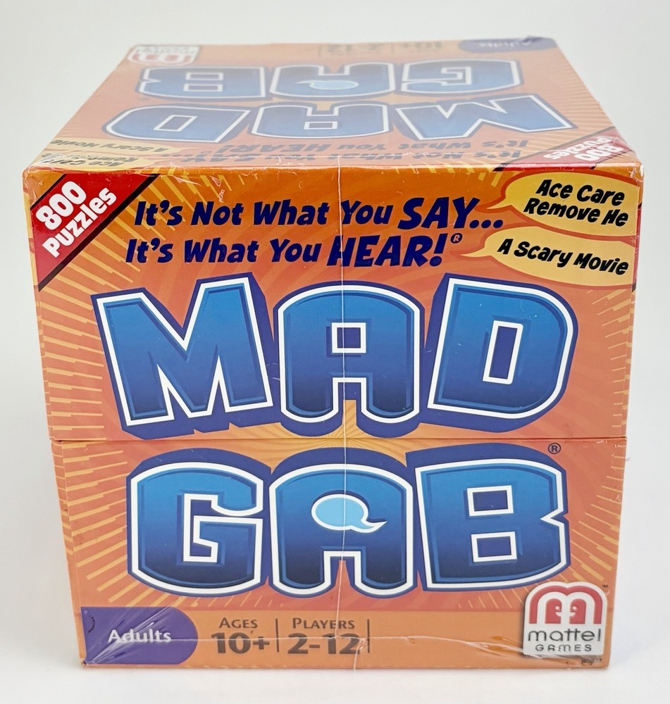 2011 Mad Gab Party Game Mattel Games 2-12 Players Age 10+ NEW Sealed!